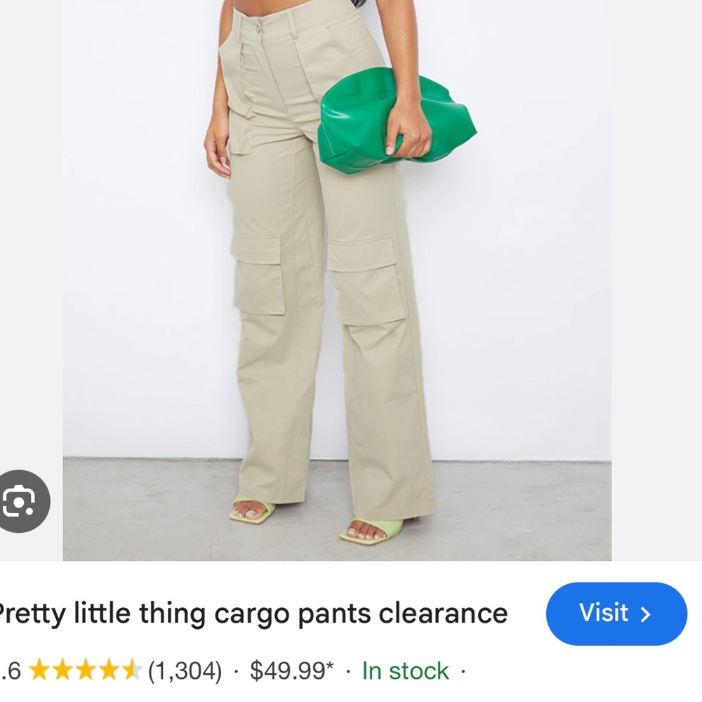 PrettyLittleThing Beige Cargo Pants